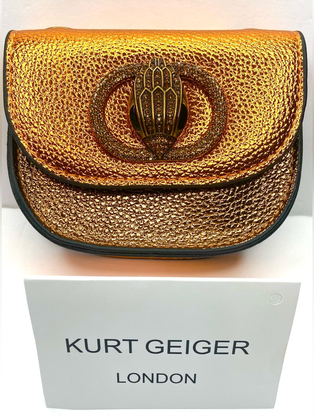 NWOT Kurt Geiger Metallic Copper-Gold Mini Crossbody Bag